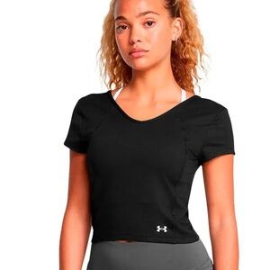 Under Armour Women's Black V-Neck Short Sleeve Tee medium nwot #414